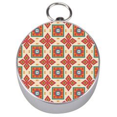 Floral Pattern  Silver Compass by LalyLauraFLM