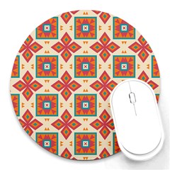 Floral Pattern  			round Mousepad by LalyLauraFLM