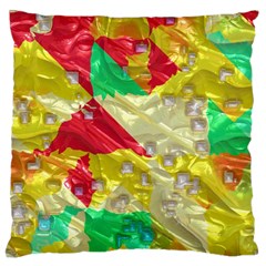 Colorful 3d Texture   	large Flano Cushion Case (two Sides)