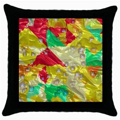 Colorful 3d Texture   			throw Pillow Case (black) by LalyLauraFLM