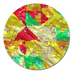 Colorful 3d Texture   			magnet 5  (round) by LalyLauraFLM