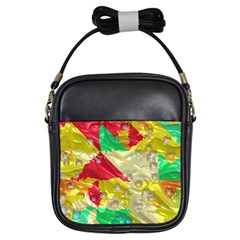 Colorful 3d Texture   			girls Sling Bag by LalyLauraFLM