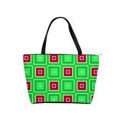 Green Red Squares Pattern    Classic Shoulder Handbag by LalyLauraFLM