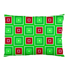 Green Red Squares Pattern    			pillow Case