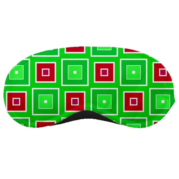 Green red squares pattern    			Sleeping Mask