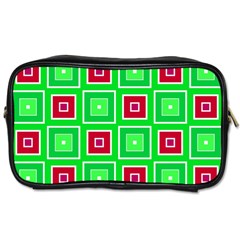 Green Red Squares Pattern    			toiletries Bag (one Side) by LalyLauraFLM