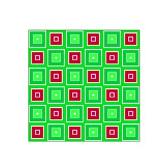 Green Red Squares Pattern    Satin Bandana Scarf