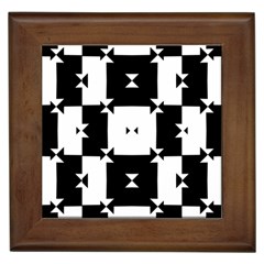 Black And White Check Pattern Framed Tiles by dflcprints