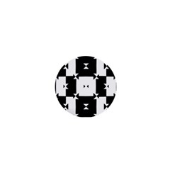 Black And White Check Pattern 1  Mini Buttons by dflcprints