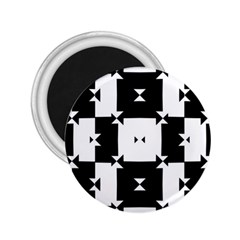 Black And White Check Pattern 2 25  Magnets by dflcprints