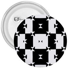 Black And White Check Pattern 3  Buttons by dflcprints