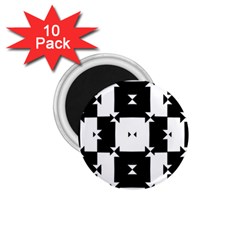 Black And White Check Pattern 1 75  Magnets (10 Pack) 