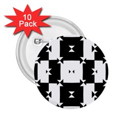 Black And White Check Pattern 2 25  Buttons (10 Pack)  by dflcprints