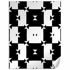 Black And White Check Pattern Canvas 12  X 16  