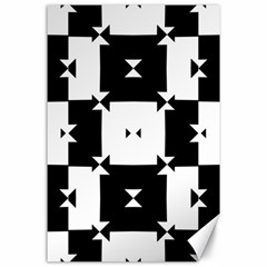 Black And White Check Pattern Canvas 24  X 36 