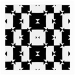 Black And White Check Pattern Medium Glasses Cloth (2-Side) Front