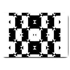 Black And White Check Pattern Large Doormat  by dflcprints