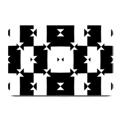 Black And White Check Pattern Plate Mats