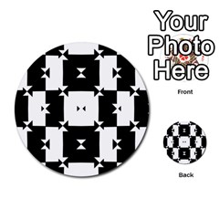 Black And White Check Pattern Multi-purpose Cards (round) 