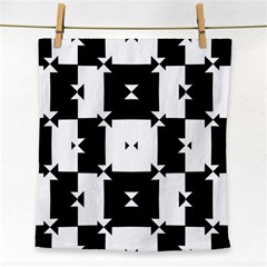 Black And White Check Pattern Face Towel by dflcprints