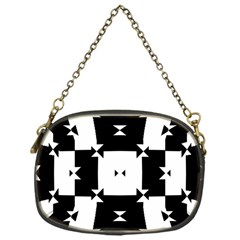 Black And White Check Pattern Chain Purses (one Side)  by dflcprints