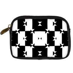 Black And White Check Pattern Digital Camera Cases by dflcprints