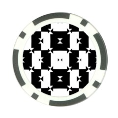 Black And White Check Pattern Poker Chip Card Guards (10 Pack)  by dflcprints