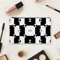 Black And White Check Pattern Cosmetic Bag (medium)  by dflcprints