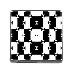 Black And White Check Pattern Memory Card Reader (square) by dflcprints