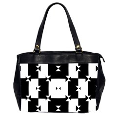 Black And White Check Pattern Office Handbags (2 Sides)  by dflcprints