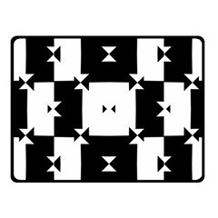 Black And White Check Pattern Fleece Blanket (small)