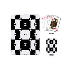 Black And White Check Pattern Playing Cards (mini)  by dflcprints