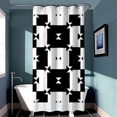 Black And White Check Pattern Shower Curtain 36  X 72  (stall) 