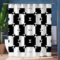 Black And White Check Pattern Shower Curtain 60  X 72  (medium) 