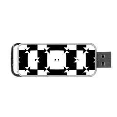 Black And White Check Pattern Portable Usb Flash (one Side)