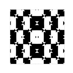 Black And White Check Pattern Small Satin Scarf (square) 