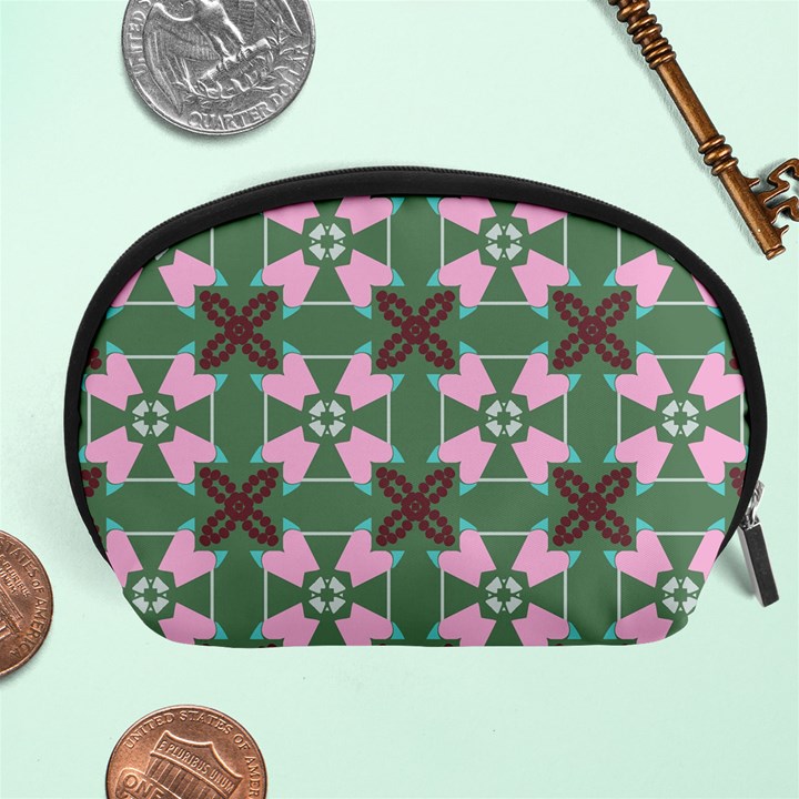 Pink brown flowers pattern     Accessory Pouch