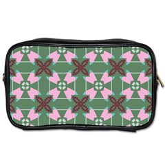 Pink brown flowers pattern     Toiletries Bag (Two Sides)