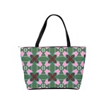 Pink brown flowers pattern     Classic Shoulder Handbag Back