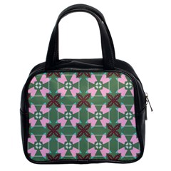 Pink brown flowers pattern     Classic Handbag (Two Sides)