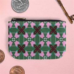 Pink brown flowers pattern     	Mini Coin Purse