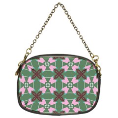 Pink brown flowers pattern     	Chain Purse (Two Sides)