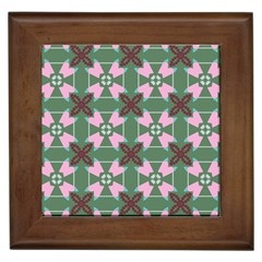 Pink Brown Flowers Pattern     			framed Tile by LalyLauraFLM