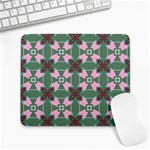 Pink brown flowers pattern     			Large Mousepad Front