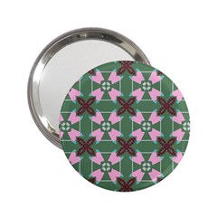 Pink Brown Flowers Pattern     			2 25  Handbag Mirror by LalyLauraFLM