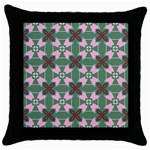 Pink brown flowers pattern     			Throw Pillow Case (Black) Front