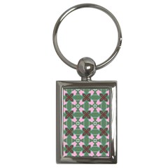 Pink brown flowers pattern     			Key Chain (Rectangle)