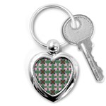 Pink brown flowers pattern     			Key Chain (Heart) Front