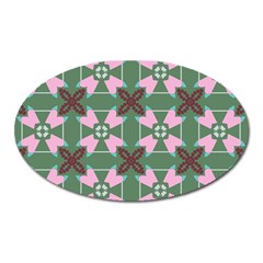 Pink Brown Flowers Pattern     			magnet (oval) by LalyLauraFLM