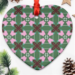 Pink brown flowers pattern     			Ornament (Heart)